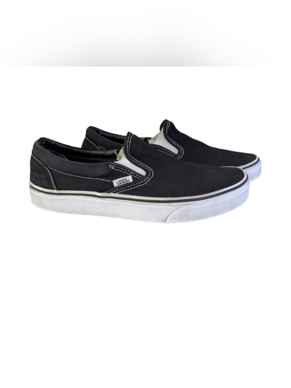 Vans Classic Black Slip On Skate Shoes US Women’s 9 Men’s 7.5 Emo Indie Sleaze